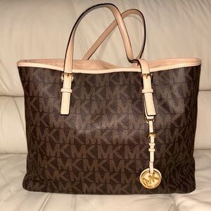 Michael Kors Signature Brown and Cream Tote